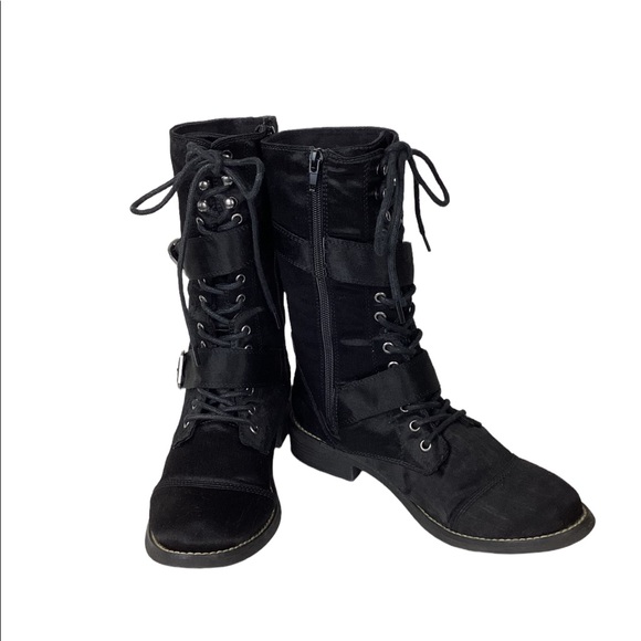 Rocket Dog Women's Chomper Boots Brushed Black Satin Size 8.5 - Picture 1 of 12